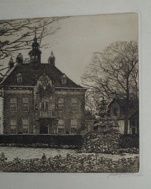 Johannes Josseaud - Ets , Raadhuis Heemstede – ca. 1925 kopen? Bied vanaf 30!