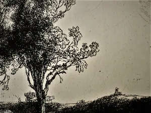 Theo Beerendonk - zijn ode aan de rembrandt van Rijn Ets "De drie bomen" potlood gesigneerd kopen? Bied vanaf 57!