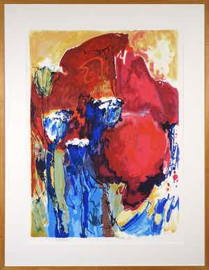 Tilly Wils - Zeefdruk, Papavers - Ingelijst (Groot) verkocht voor € 1!