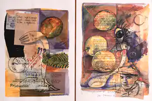 Jan Vanriet - 2 originele litho's - 1987 - Gesigneerd verkocht voor € 45!