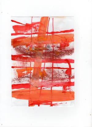 Paul Louis Van Den Bergh - Gemengde Techniek - "Red Grid" - Gesigneerd kopen? Bied vanaf 40!