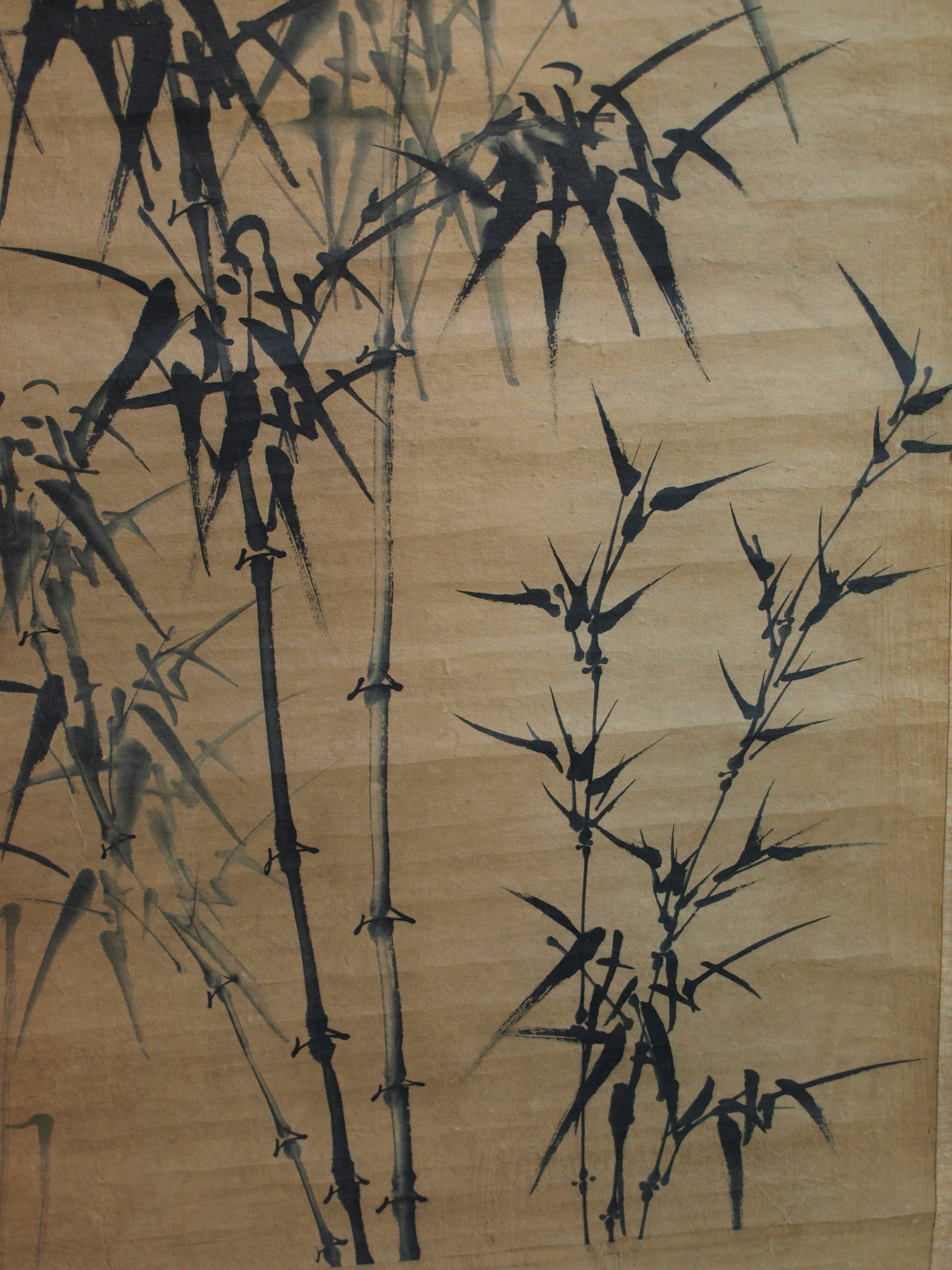 Niet of onleesbaar gesigneerd - Japanse of Chinese scroll, Riet - Inkt op papier, opgerold op houten stok kopen? Bied vanaf 1!