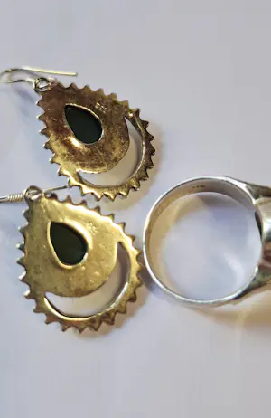 Set zilveren sieraden  met malachiet kopen? Bied vanaf 125!