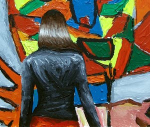 Gerard Boersma - Freedom Cry (Vrouw kijkend naar schilderij van Karel Appel) kopen? Bied vanaf 100!