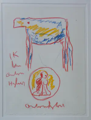 Anton Heyboer - IK BEN ANTON HEYBOER / ORIGINEEL WERK / 88x73cm / KADER / SIG kopen? Bied vanaf 10!