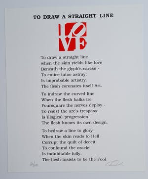 Robert Indiana - Love - To draw a straight line kopen? Bied vanaf 350!