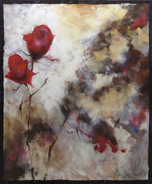 Carolina Paulussen - Acryl op doek, Rozen (Zeer groot) kopen? Bied vanaf 300!