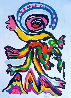 Karel Appel - Kleurenlitho: Tantrika vendu pour 725€ !