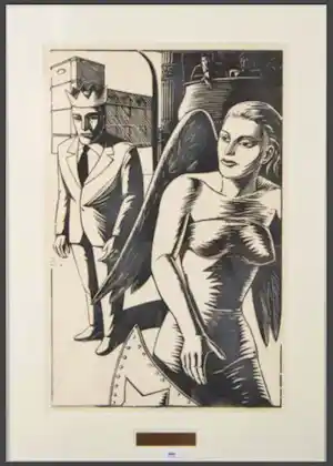 Leon Janssen - In het Theater, Houtsnede tgv Edmond Hustinxprijs 1986 vendu pour 99€ !