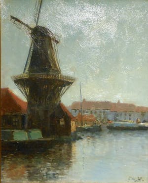 Christiaan Soer - Dorpsgezicht met molen kopen? Bied vanaf 125!