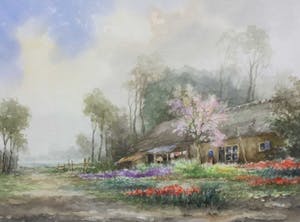 Jan Schaeffer - C4172 , boerderij met bloementuin in het voorjaar kopen? Bied vanaf 100!