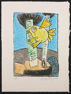 Corneille - Litho, Femme et oiseau kopen? Bied vanaf 80!