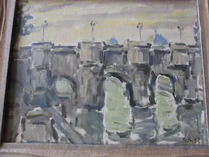 Frans Ruwel - Schilderij, Brug over de Seine te Parijs kopen? Bied vanaf 60!