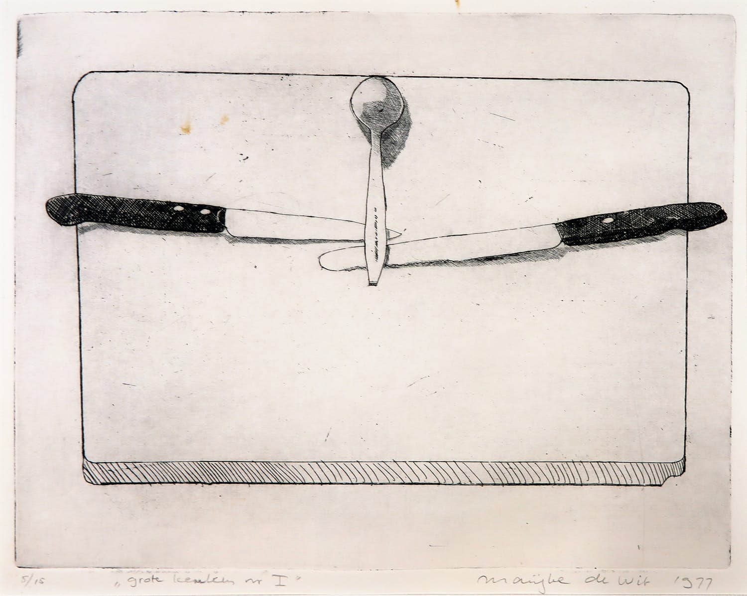 Marijke de Wit - Ets, Messen en lepeltje kopen? Bied vanaf 1!