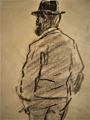 Léo Gausson - Franse neo Impressionist - 1903 - Houtskool - portret van Erik Satie - gesigneer kopen? Bied vanaf 82!