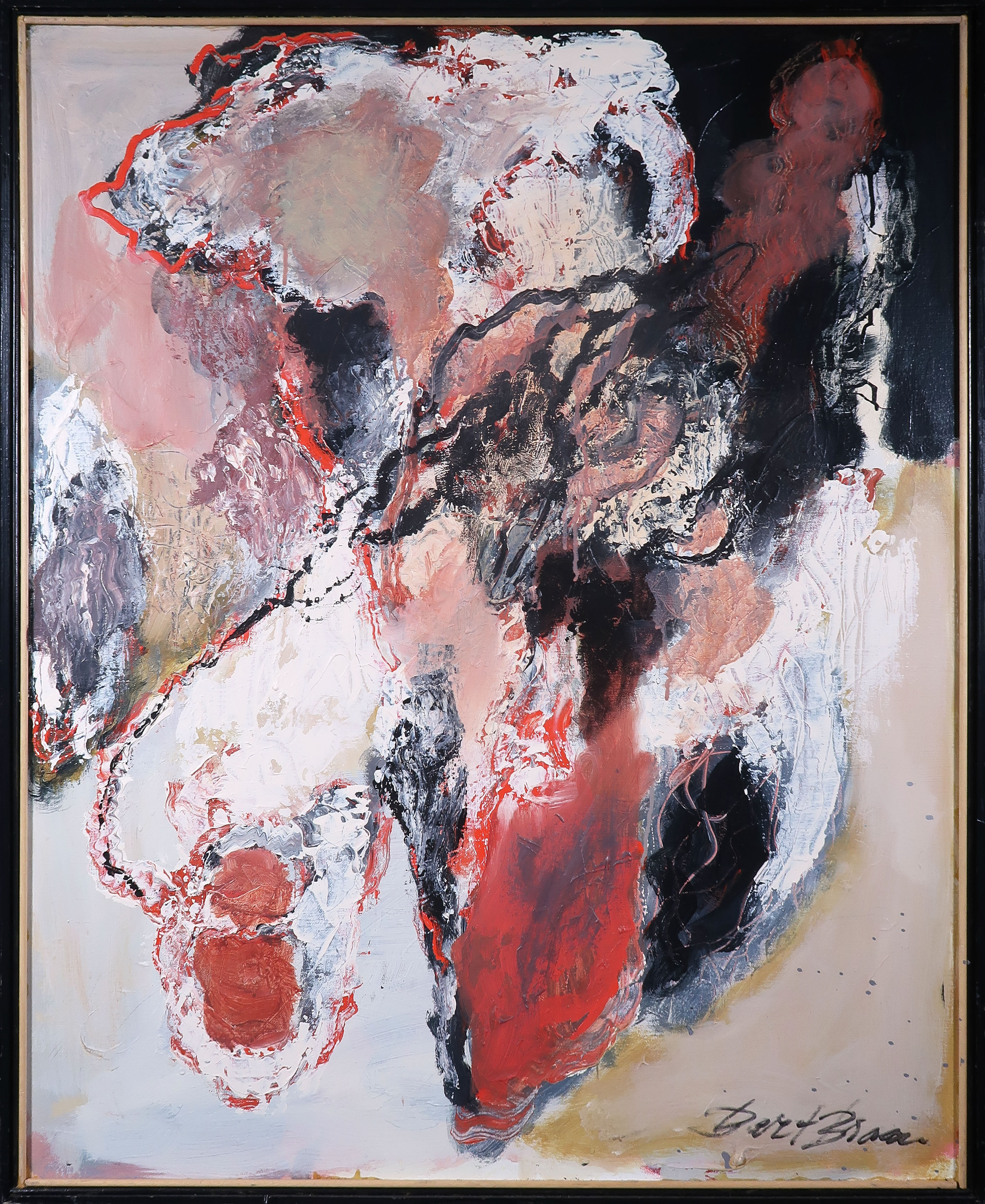 Bert Braam - Acryl op doek, Black Orchid - Ingelijst (Groot) verkocht voor € 250!