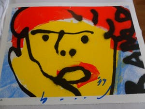 Herman Brood - Zeldzame hand gesigneerde zeefdruk : 'Ramp' kopen? Bied vanaf 175!