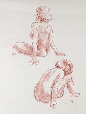 Jan Sluijters (jr.) - Potlood op papier, Zittend naakt kopen? Bied vanaf 1!