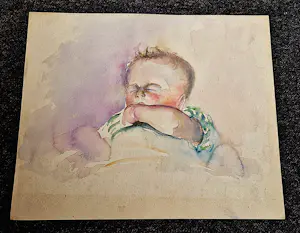 Jan Sluijters (jr.) - in 1942 gemaakte impressionistische aquarel - slapende baby - hand gesigneerd kopen? Bied vanaf 39!