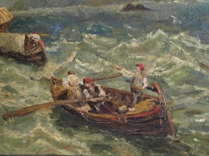 Niet of onleesbaar gesigneerd - Olieverf op doek , “Zeegezicht” – ingelijst , 69 x 89 cm kopen? Bied vanaf 10!