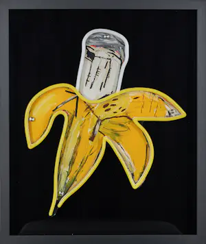 AcheterJean-Michel Basquiat - Neon LED "Banana" in show case - © Estate of Jean-Michel Basquiat? Enchérissez de 399!