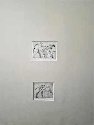 Theo Beerendonk - twee expliciete jaren 60 droge naald Etsen "posities" - gesigneerd kopen? Bied vanaf 53!