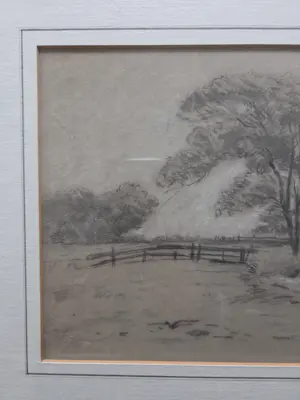 Jan Willem van Borselen - Boerderij tussen de bomen in de wind. Toegeschreven aan. kopen? Bied vanaf 99!