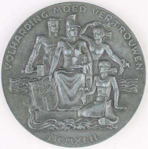 Marinus Kutterink - Bronzen penning: Maastunel Rotterdam, 1942 kopen? Bied vanaf 65!