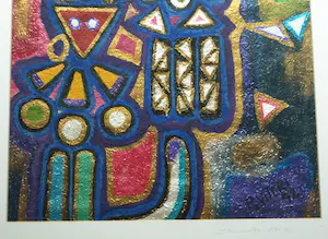 Pepe Viteri - Ingelijst, Acryl op papier , Dansantes (‘Dansers’) – 1992 – Lijst, 91½ x 71½ cm kopen? Bied vanaf 50!