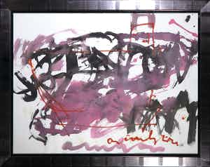 Anton Heyboer - Gemengde techniek, Zonder titel - Ingelijst verkocht voor € 150!