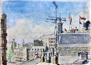 Rupert van der Linden - Blik op de Munttoren Amsterdam verkocht voor € 35!