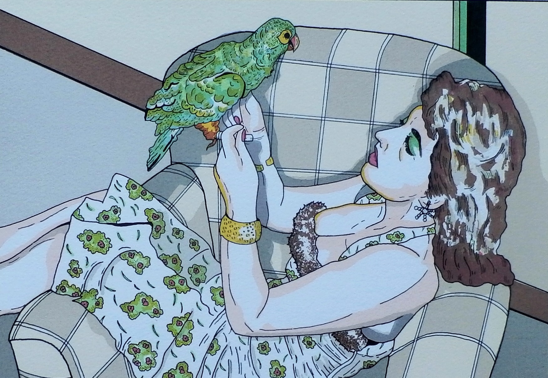 Scott Neary - Zeefdruk: Polly wanna cracker - 1978 verkocht voor € 35!