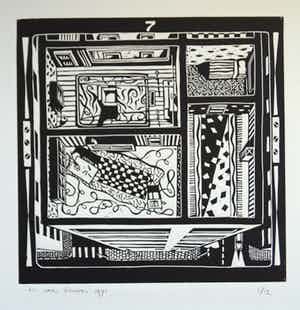 Marcel van Eeden - gesigneerde houtsnede - 1991 verkocht voor € 50!