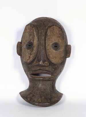 Bembe - Houten masker met uilenogen en open mond kopen? Bied vanaf 1!