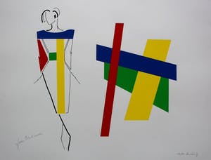 Bob Bonies - & Frans Molenaar: Abstracte compositie - Modeontwerp handgesigneerd 1989 kopen? Bied vanaf 100!