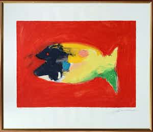 Eugene Brands - Litho: 'Exotische Vis'- Ingelijst verkocht voor € 290!