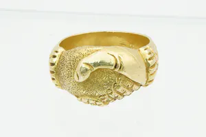 Massief 18 krt geel gouden Surinaamse vriendschaps-ring - herenmodel - kopen? Bied vanaf 460!
