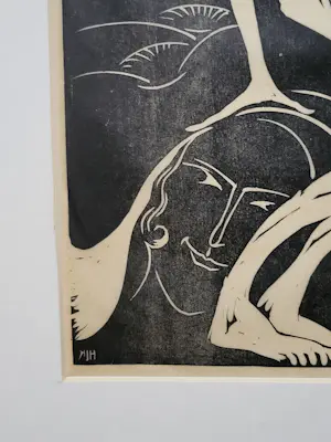 Hildo Krop - houtsnede 'Dodenakker' kopen? Bied vanaf 45!