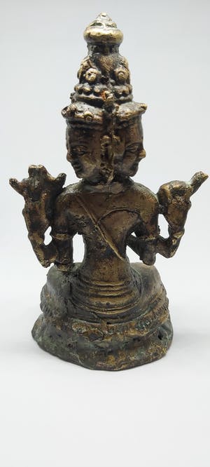 Brons (Onbekend) - Antiek Tara Boeddha Beeld met Drie Gezichten rond 1890 kopen? Bied vanaf 85!