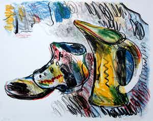 Anton Martineau - zeefdruk: stilleven - 1998 verkocht voor € 55!