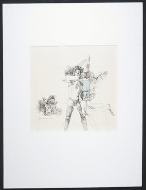 Ton Hoogendoorn - Pentekening, Dans om de vogel kopen? Bied vanaf 40!