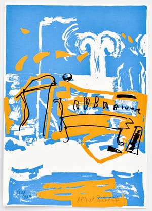 Arthur Bernard - blauw, oranje abstract kopen? Bied vanaf 50!