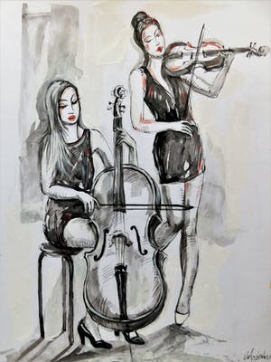 Natia Antadze - "Cello und Geiger Musikantinnen " kopen? Bied vanaf 40!