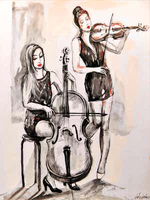 Natia Antadze - "Cello und Geiger Musikantinnen " verkocht voor € 40!