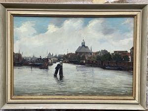 Jan Jans - stadsgezicht met water (Amsterdam?) kopen? Bied vanaf 250!