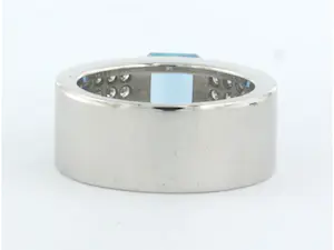 18k witgouden ring met topaz en briljant geslepen diamant 0.56ct - rm 17.25 kopen? Bied vanaf 1200!