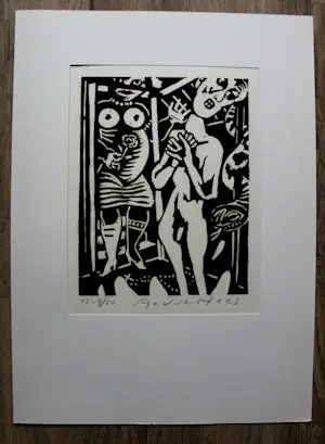 Aad de Haas - Linosnede - 1966 kopen? Bied vanaf 125!