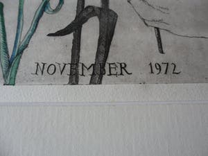 Arja van den Berg - Ingekleurde ets, Anjer kopen? Bied vanaf 20!