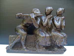 Brons (Onbekend) - "fluitspeler". verkocht voor € 135!