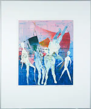 John Slippens - Pastel en inkt op papier, Monotype - Ingeijst kopen? Bied vanaf 40!